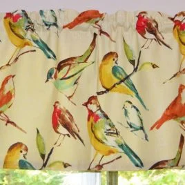 Bird Curtain . Bird Valance . Richloom Birdwatcher Meadow Design . FULLY Lined . Can Make CUSTOM Sizes. Beautiful Handmade by SeamsOriginal