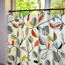 Covington Carson Fiesta Leaf Fabric .Cafe Curtain . Lined or Unlined