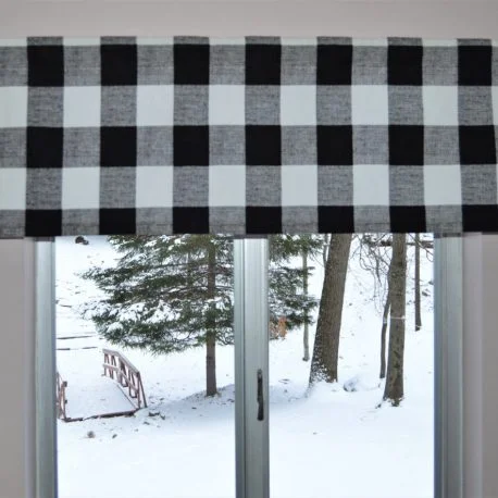 Black and White Plaid Valance
