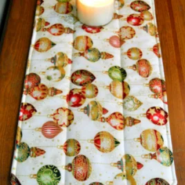 christmas ornament table runner