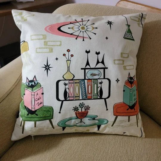 Retro Cozy Cats Pillow Covers