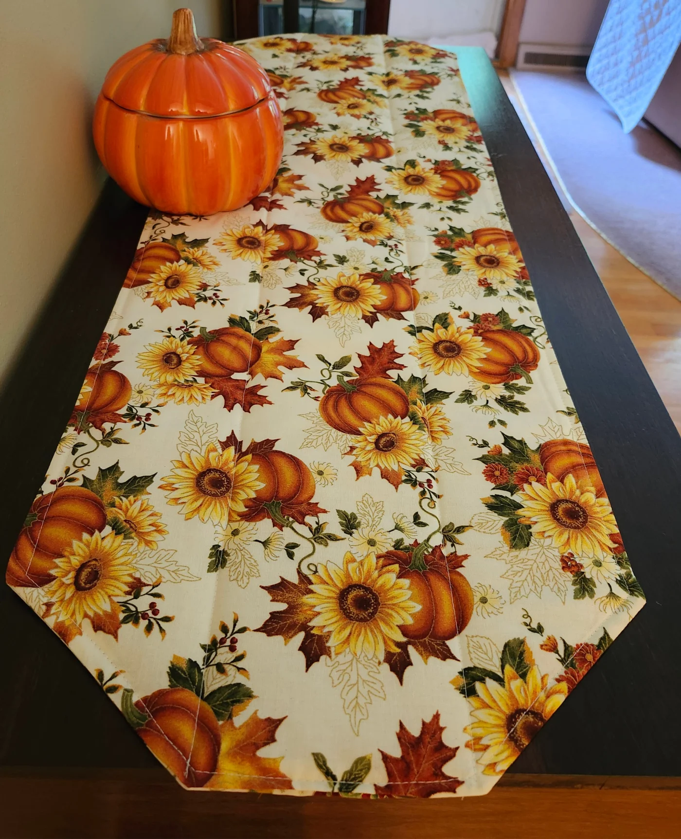 autumn christmas reversible table runner