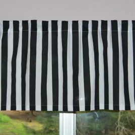 Black and White Striped Valance