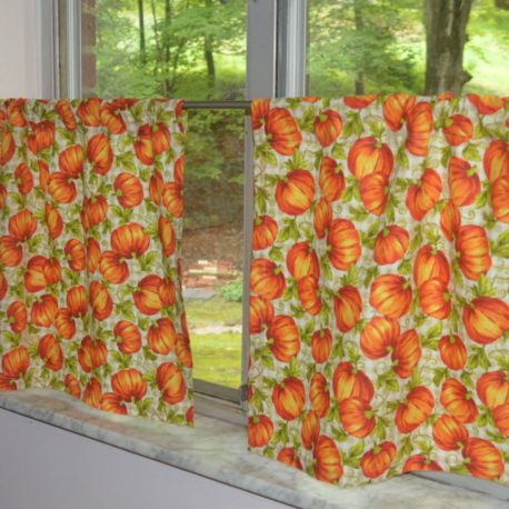 Fall Pumpkin Cafe Curtains