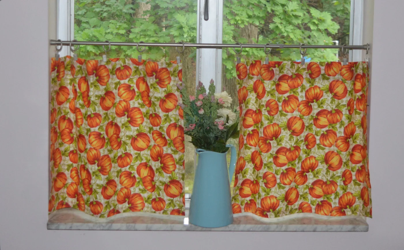 Pumpkin Autumn Café Curtains