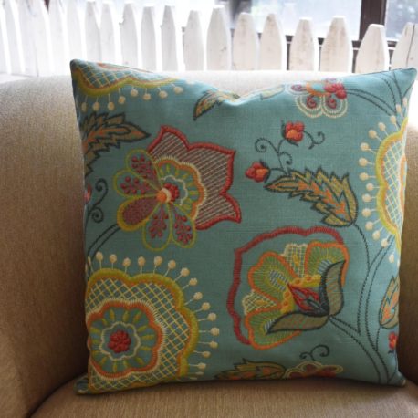 Blue Floral Southwest Pillow Cover