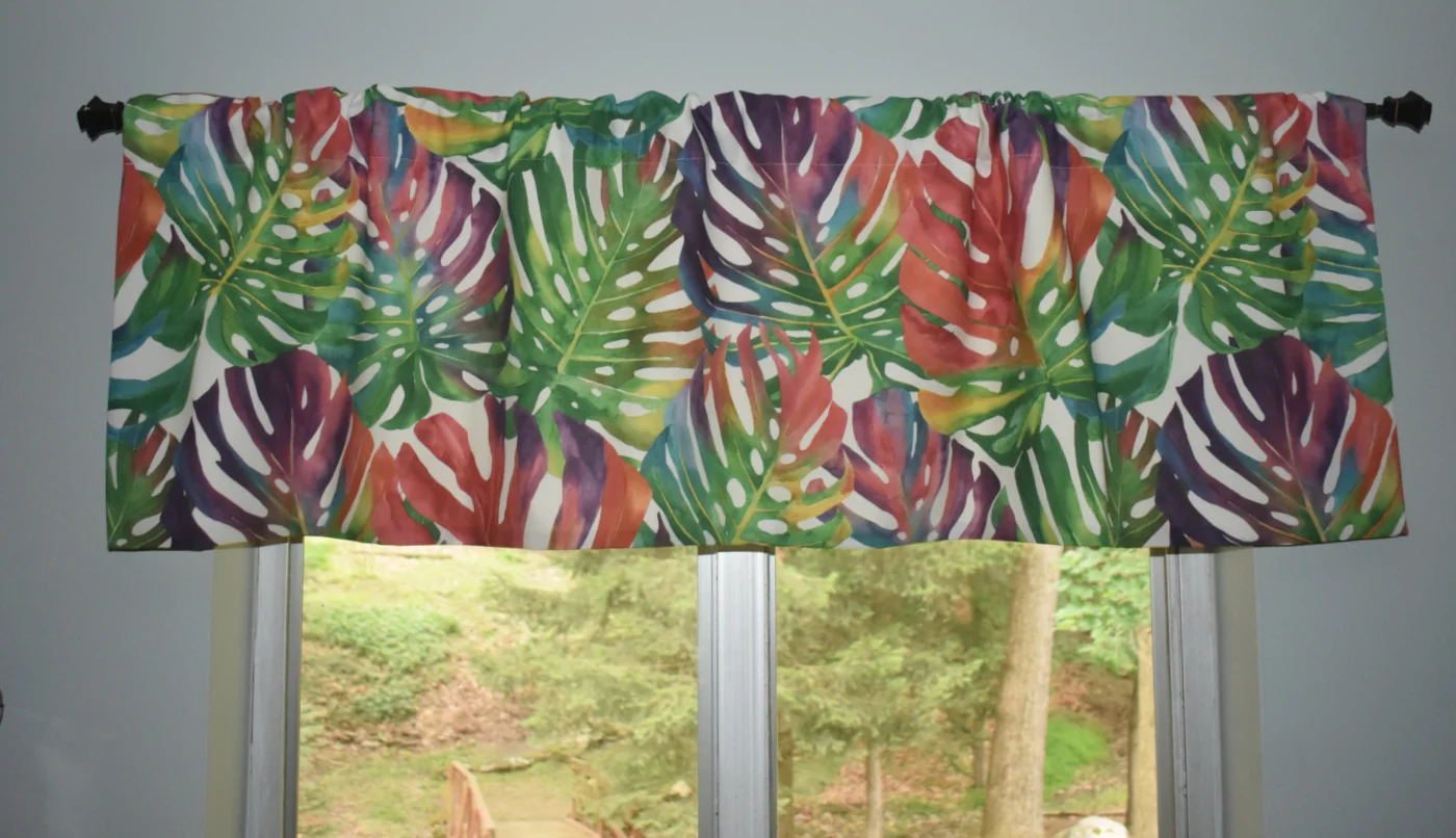 tropical palm leaf valance