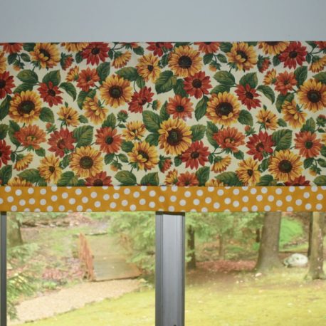 sunflower and polka dot valance