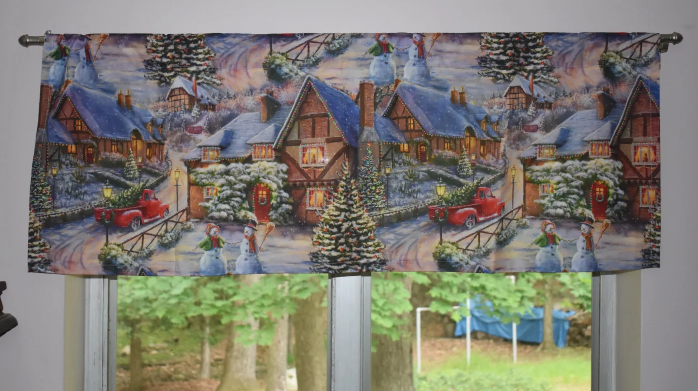 christmas village valance