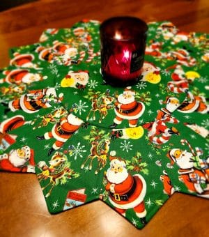 Vintage Santa Quilted Dresden Centerpiece