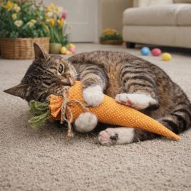 Handmade Organic Catnip Carrot Kick Stick Cat Toy